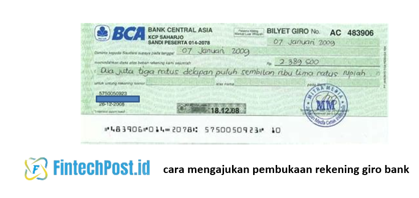 cara mengajukan pembukaan rekening giro bank