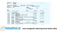 cara mengecek rekening koran bank online